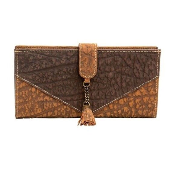 Myra Bag Handmade Thimper Wallet Leather & Hairon Canvas & Cowhide Leath… - Picture 1 of 6